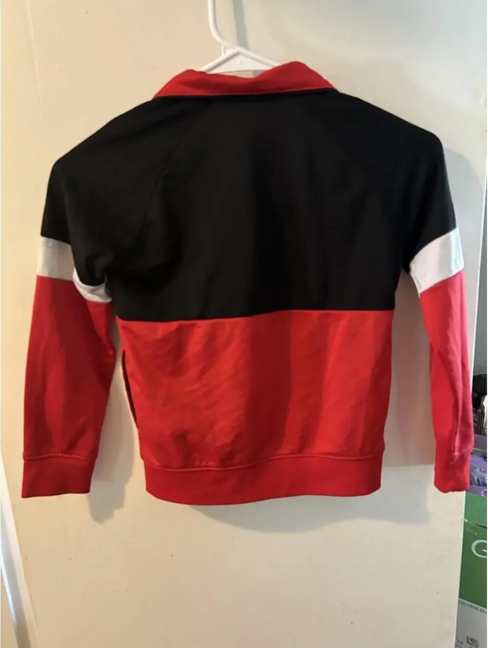 Nike red/black color-blocked zip-up jacket size 7Y